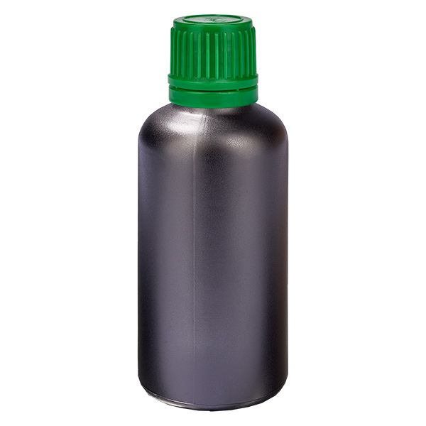 Botella 50ml tapón rosca 11mm verde inviolable BlackLine UT18/50 Botella 50ml tapón rosca 11mm verde inviolable BlackLine UT18/50