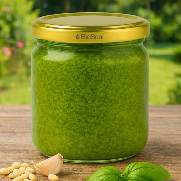 Tarro redondo de 408ml con tapa dorada UNiTWIST BioSeal