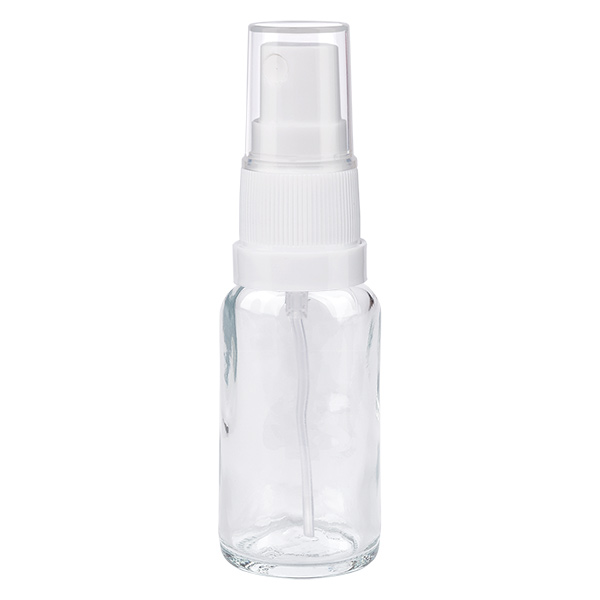 Frasco pulverizador 20ml blanco/transparente tapón estándar ClearLine UT18/20