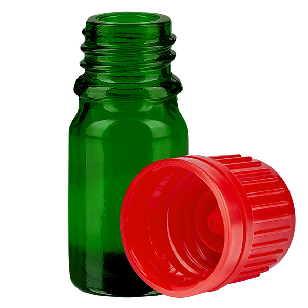 Botella 5ml 11mm tapón rosca rojo GreenLine UT18/5 Botella 5ml 11mm tapón rosca rojo GreenLine UT18/5