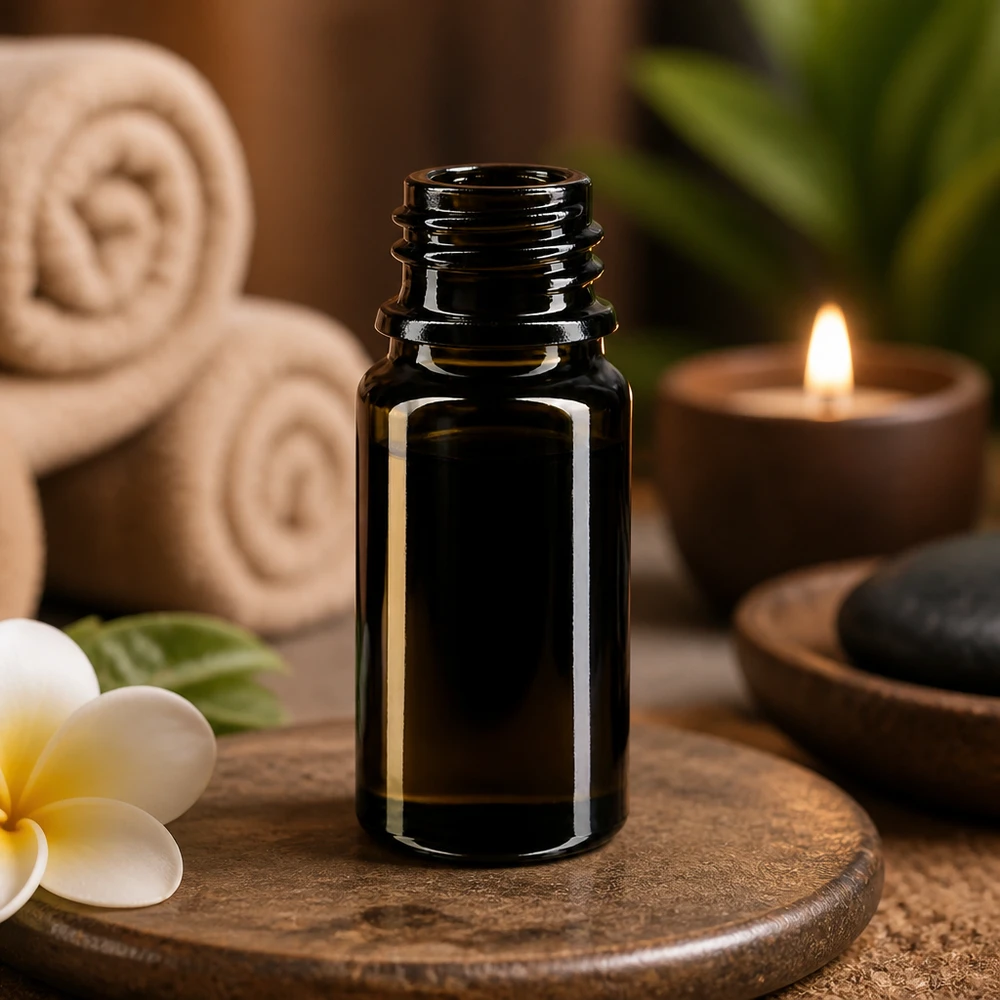 Práctico frasco cuentagotas Orion de 5 ml de vidrio violeta de Mirón ideal para aromaterapia y bienestar
