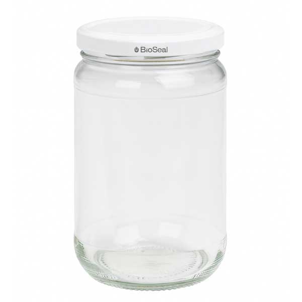 Tarro redondo de 305ml + tapa BioSeal blanca UNiTWIST