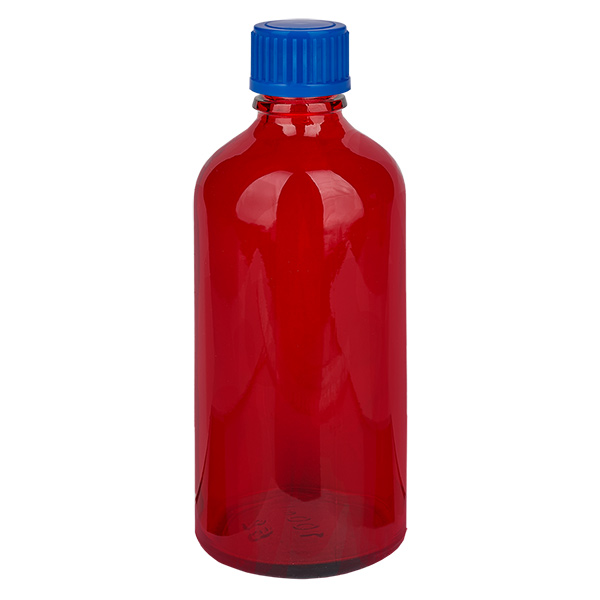 Botella 100ml 11mm tapón rosca azul estándar RedLine UT18/100 Botella 100ml 11mm tapón rosca azul estándar RedLine UT18/100