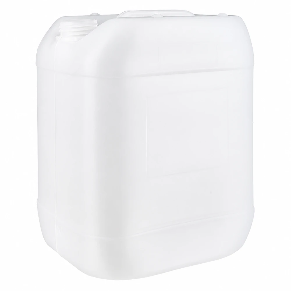 Bidón de plástico blanco de 20 litros sin tapón, fabricado en HDPE, para el almacenamiento seguro de líquidos