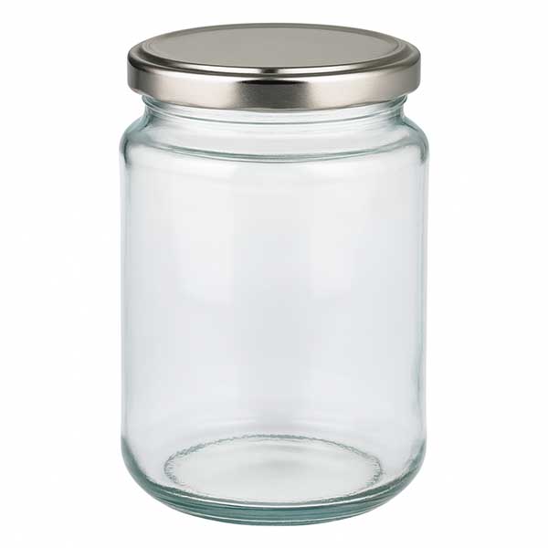 Tarro redondo de 382ml con tapa BasicSeal plata UNiTWIST