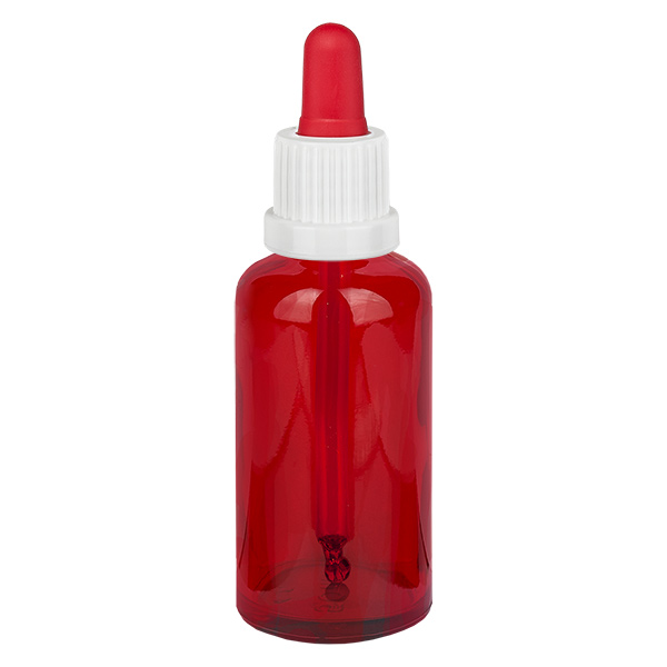 Frasco pipeta 50ml blanco/rojo cierre inviolable RedLine UT18/50