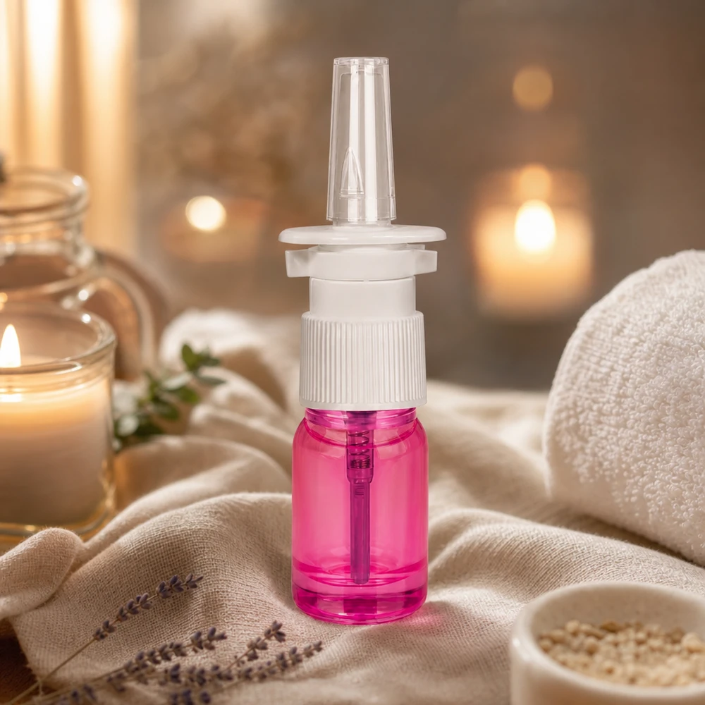 Práctico pulverizador de 5 ml con rosca UT18/5 para pulverizaciones nasales médicas y cosméticas
