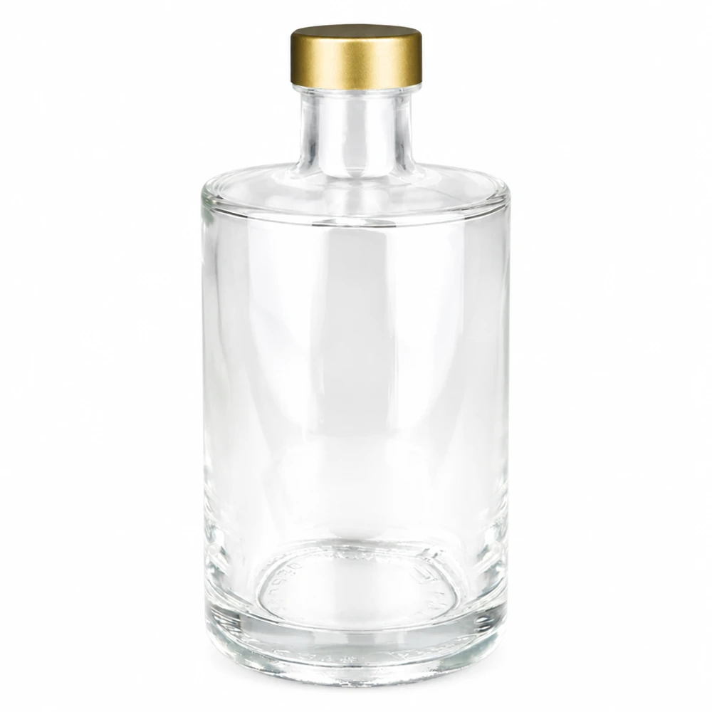 Botella de vidrio de 375 ml «Sam» + tapón de rosca dorado UNiTWIST® Botella de vidrio de 375 ml Sam con tapón de rosca dorado UNiTWIST transparente vacía Foto del producto