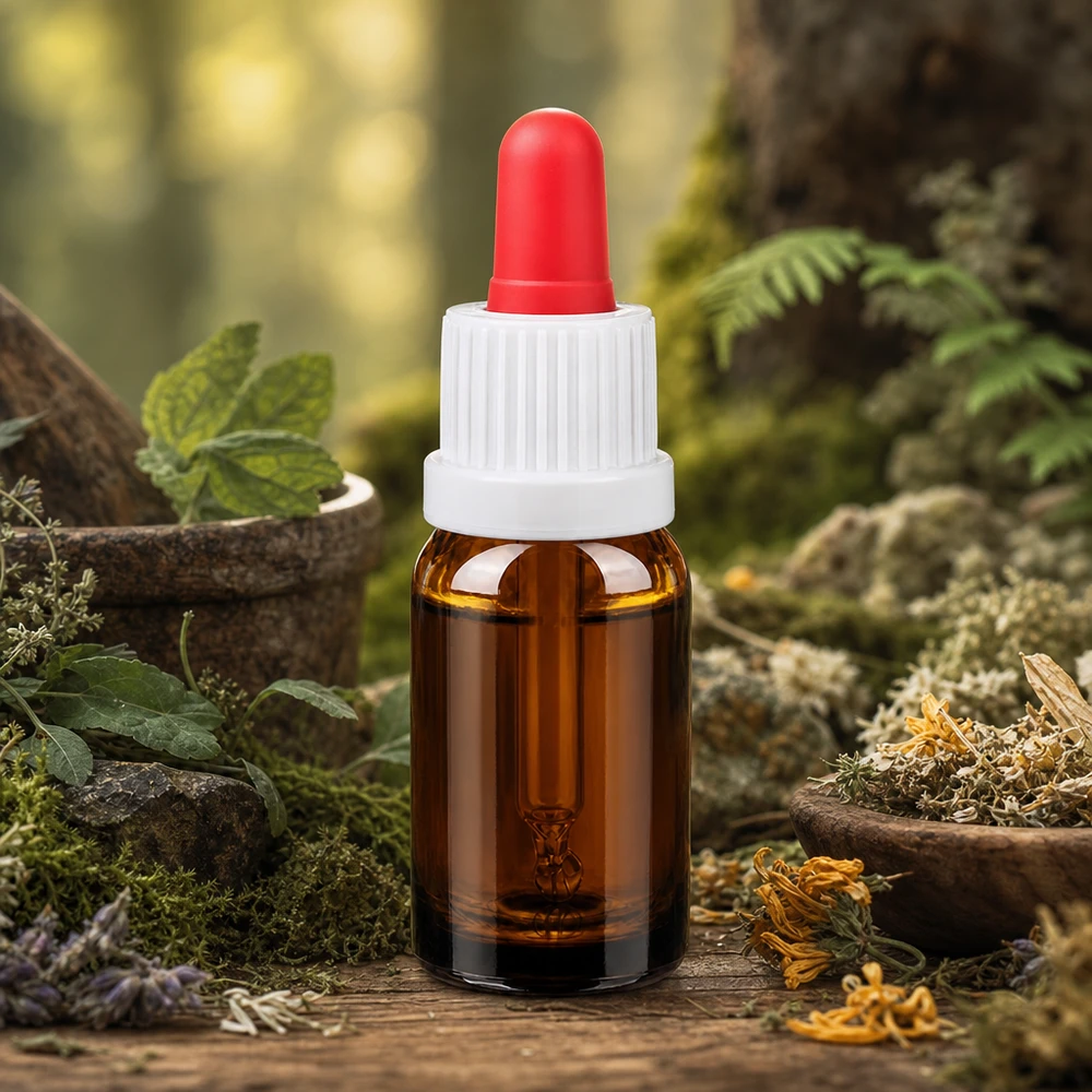Frasco pipeta de 10 ml BrownLine con tapón de rosca blanco y cuentagotas rojo para una aplicación precisa