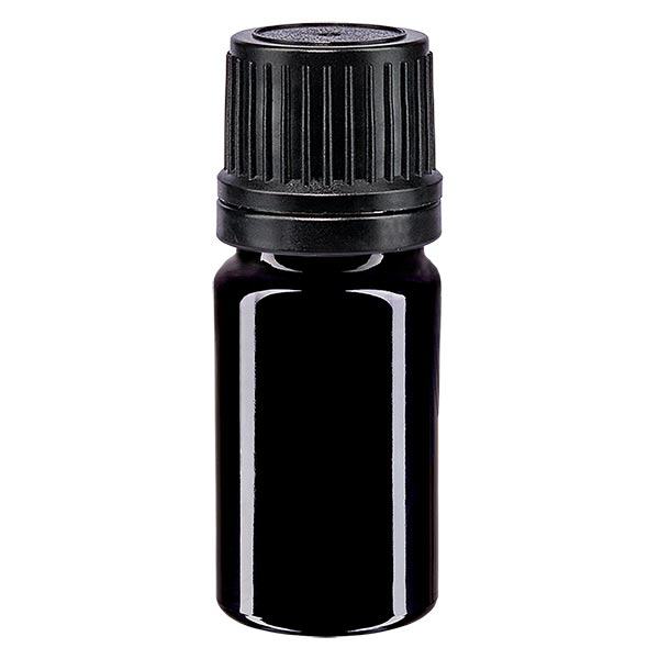Botella de farmacia violeta 5ml tapón rosca negro anillo vertedor cierre tamper evident Botella de farmacia violeta 5ml tapón rosca negro anillo vertedor cierre tamper evident