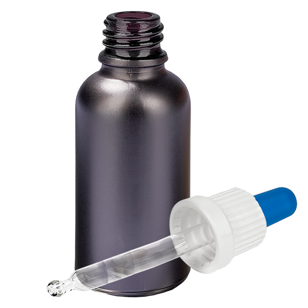 Frasco pipeta 30ml blanco/azul tapón inviolable BlackLine UT18/30 Frasco pipeta 30ml blanco/azul tapón inviolable BlackLine UT18/30