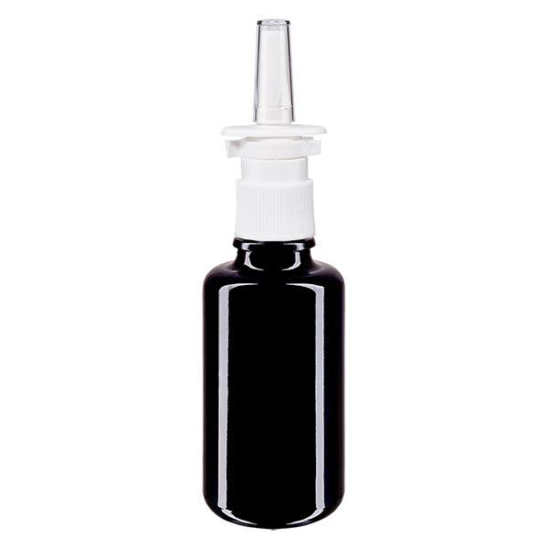Botella de farmacia violeta 30ml atomizador nasal blanco standard Botella de farmacia violeta 30ml atomizador nasal blanco standard