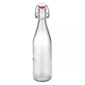 Botella de vidrio de 500 ml + tapa abatible de PVC UNiTWIST Botella de cristal de 500 ml con tapón abatible Botella de PVC transparente para bebidas vacía para rellenar