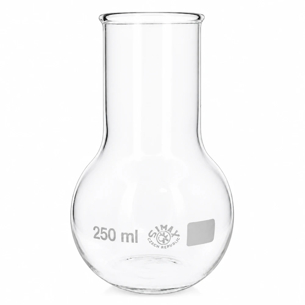 Termo 250 ml cuello ancho Frasco de fondo redondo de 250 ml con abertura ancha de vidrio de borosilicato de alta calidad para aplicaciones precisas de laboratorio