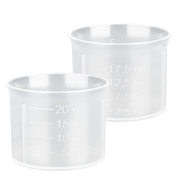 Vaso dosificador transparente de 20 ml con escala ApoGlas Vaso dosificador transparente de 20 ml con escala ApoGlas