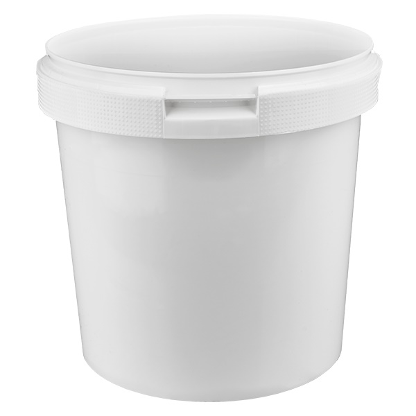 Cubo de plástico polipropileno blanco de 2,5 litros sin tapa Cubo de plástico polipropileno blanco de 2,5 litros sin tapa