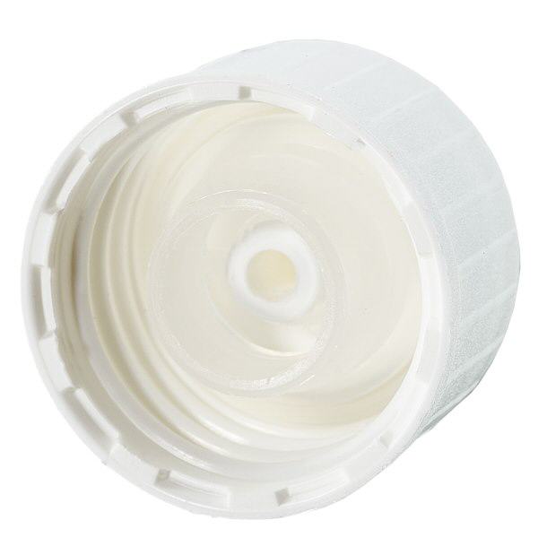 Tapón roscado DIN 22 blanco con anillo vertedor Tapón roscado DIN 22 blanco con anillo vertedor