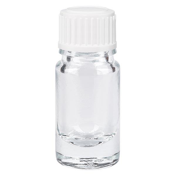 Botella de farmacia transparente 5ml tapón de rosca blanco/negro glóbulos estándar Botella de farmacia transparente 5ml tapón de rosca blanco/negro glóbulos estándar