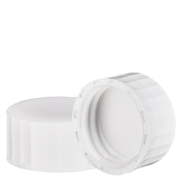 Tapón de rosca blanco con inserto de PE, S27x4 Tapón de rosca blanco con inserto de PE, S27x4