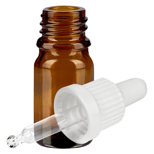 Frasco pipeta 5ml cierre inviolable blanco BrownLine UT18/5