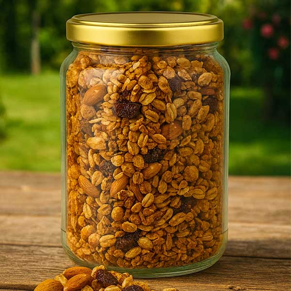 Tarro redondo 1700ml con tapa BasicSeal oro UNiTWIST