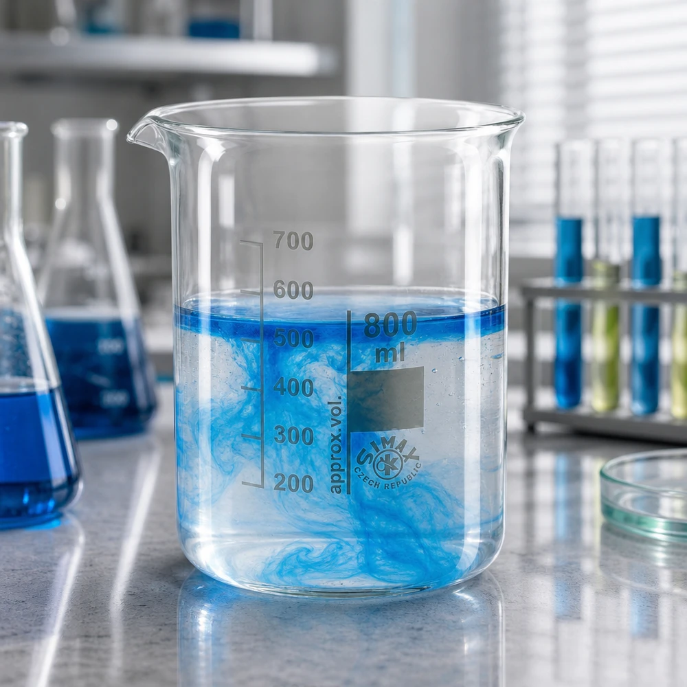 Vaso de vidrio borosilicato 800ml forma baja con construcción estable para trabajos profesionales de laboratorio