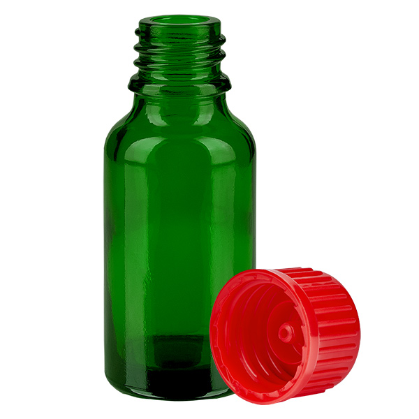 Botella 20ml 11mm tapón rosca rojo estándar GreenLine UT18/20 Botella 20ml 11mm tapón rosca rojo estándar GreenLine UT18/20