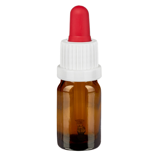 Frasco pipeta 5ml blanco/rojo cierre inviolable BrownLine UT18/5