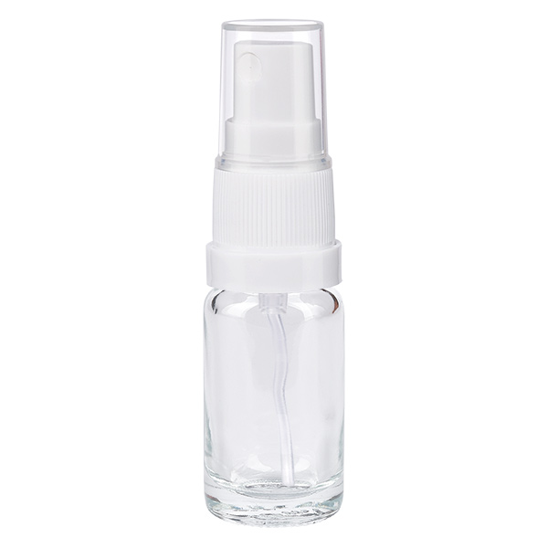 Frasco pulverizador 10ml blanco/transparente tapón estándar ClearLine UT18/10