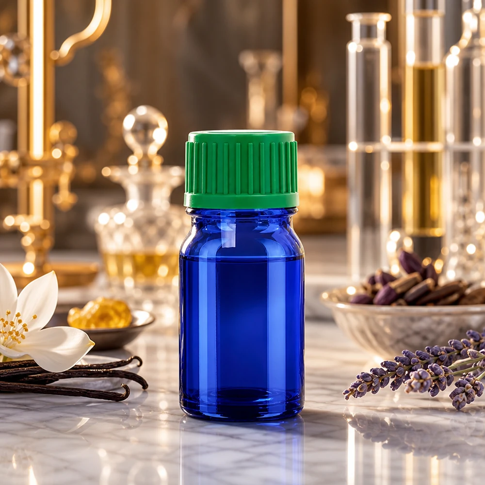 Frasco cuentagotas de 5 ml con rosca UT18 y abertura para cuentagotas de 0,8 mm para preparados farmacéuticos