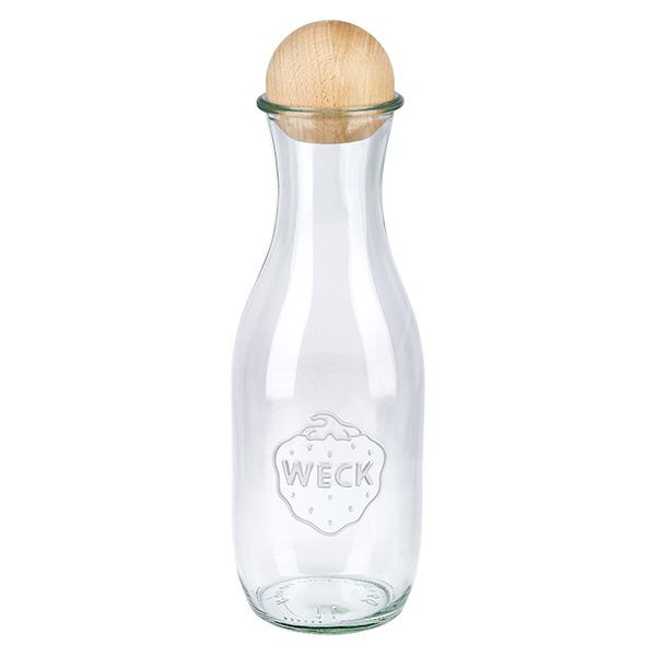 1062ml botella de zumo WECK RR60 con bola de madera de haya 1062ml botella de zumo WECK RR60 con bola de madera de haya