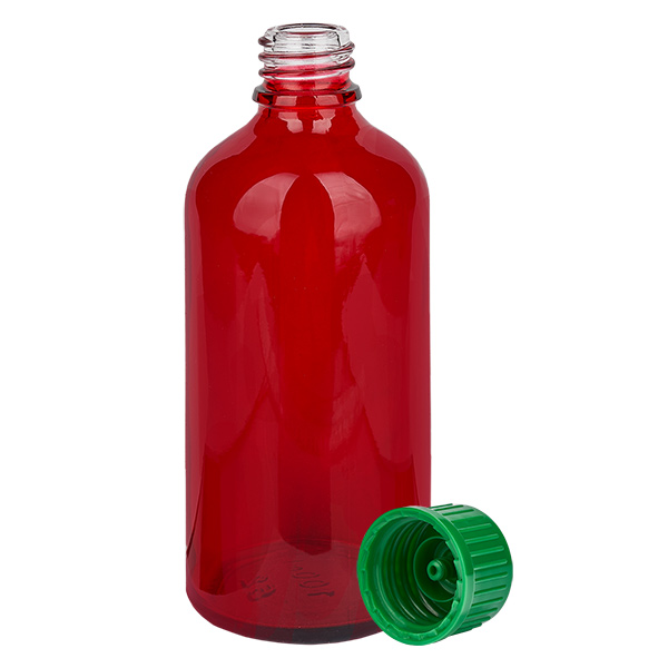 Botella de 100ml con tapón de rosca de 11mm verde estándar RedLine UT18/100 Botella de 100ml con tapón de rosca de 11mm verde estándar RedLine UT18/100