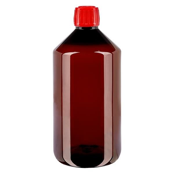 Botella PET 750ml con tapón rojo inviolable Botella PET 750ml con tapón rojo inviolable