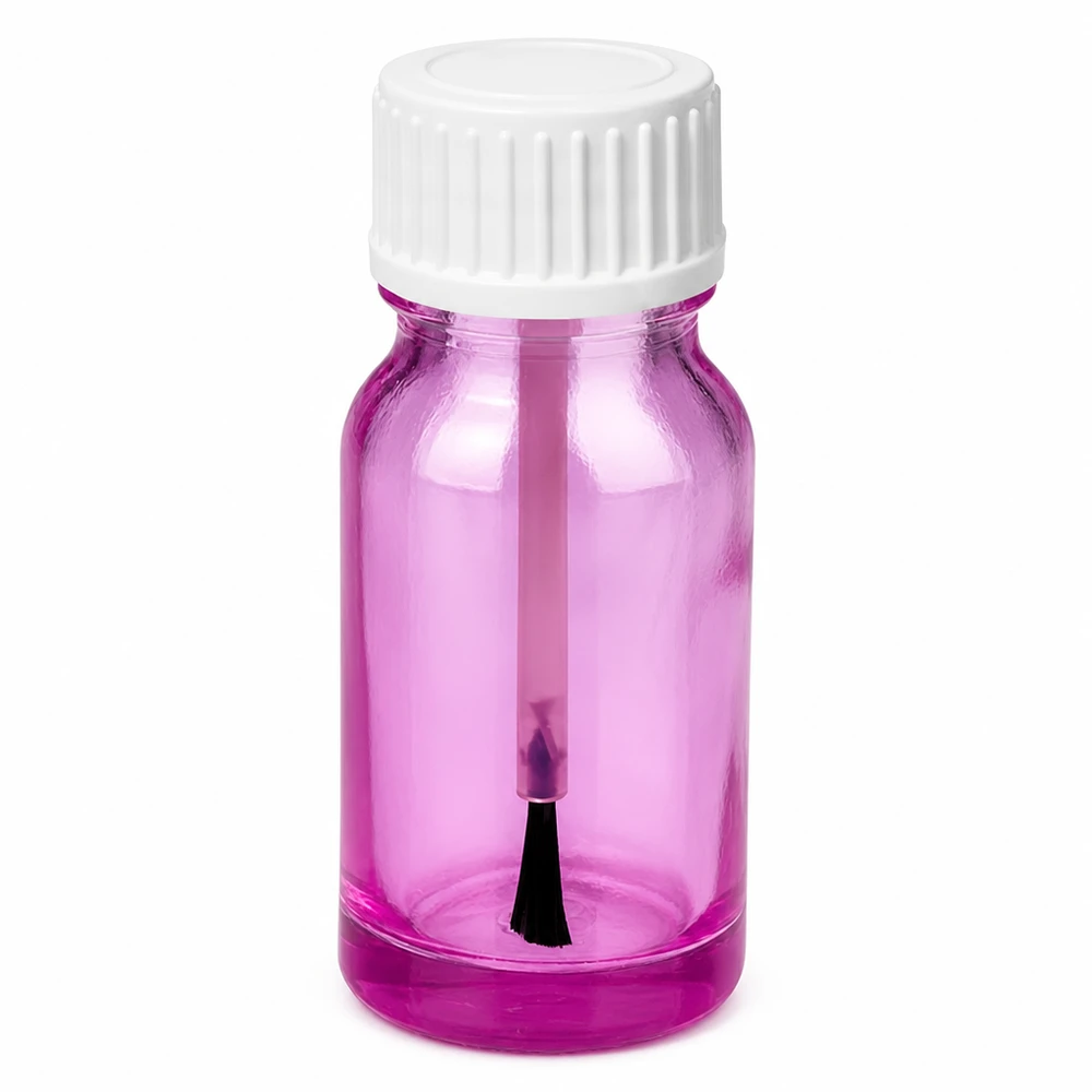 Frasco pincel 10 ml vidrio morado con tapón blanco STD PurpleLine UT18/10