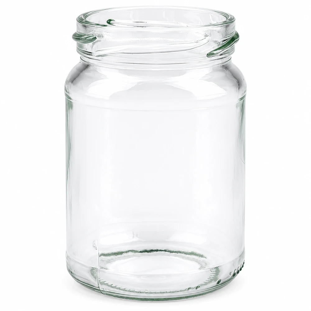 Tarro de cristal redondo de 205ml sin tapa (TO58) UNiTWIST UNiTWIST Runda205 tarro redondo 205ml TO58 rosca transparente vacío tarro de conserva tarro de almacenaje