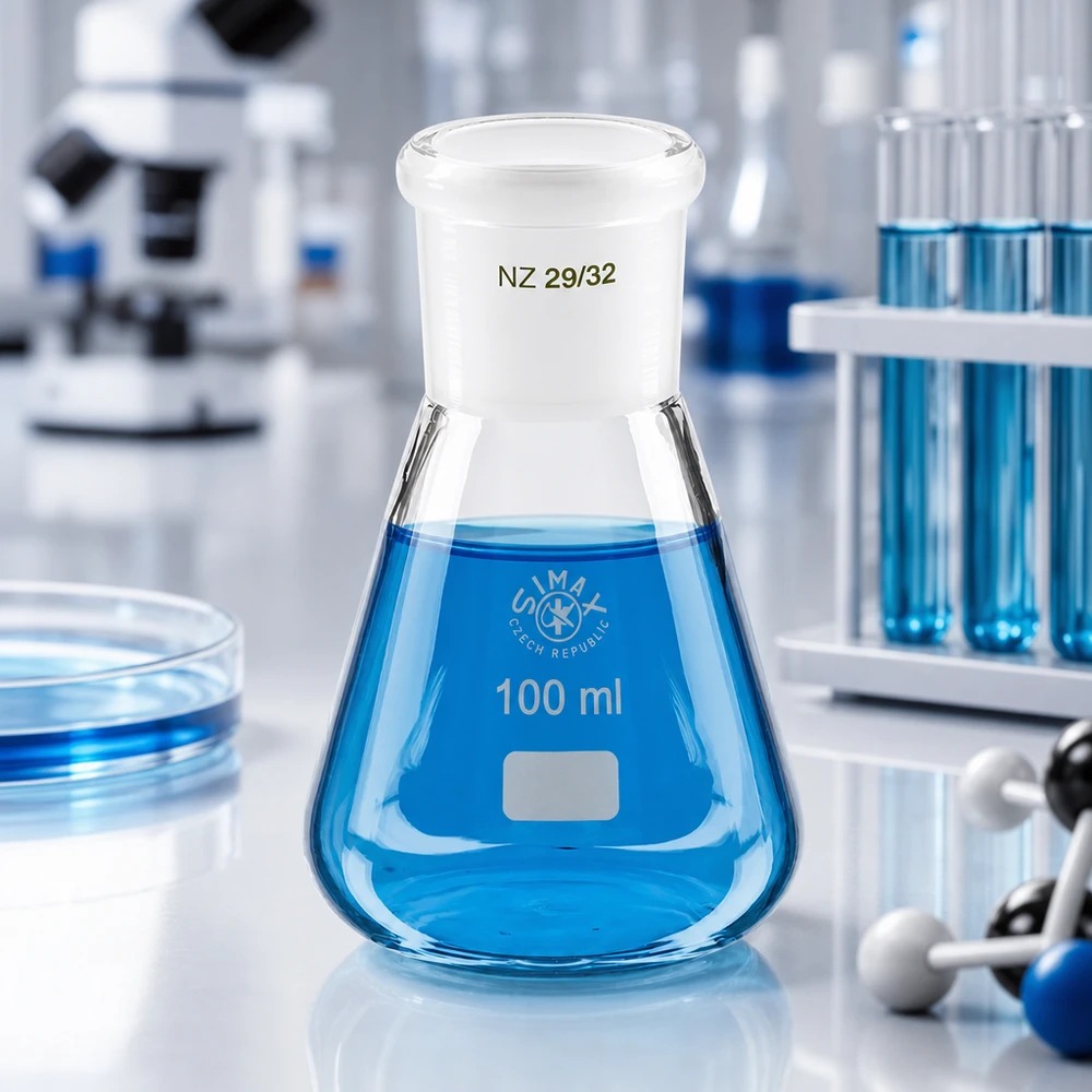 Matraz Erlenmeyer de 100 ml con junta esmerilada estándar (29/32) Matraz Erlenmeyer de 100 ml con junta esmerilada estándar (29/32)