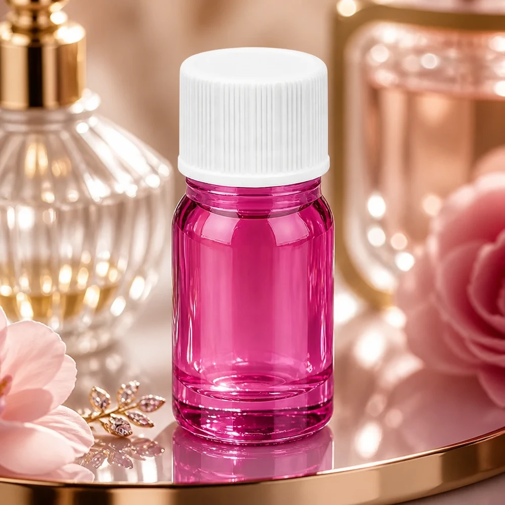 Frasco de vidrio violeta de 5 ml con rosca ondulada para el almacenamiento seguro de sustancias fotosensibles