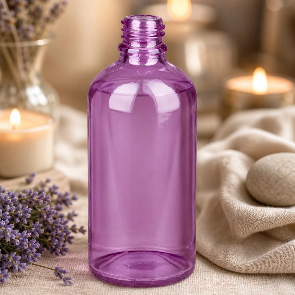 Elegante frasco de farmacia PurpleLine de 100 ml con elegante diseño morado para belleza y spa