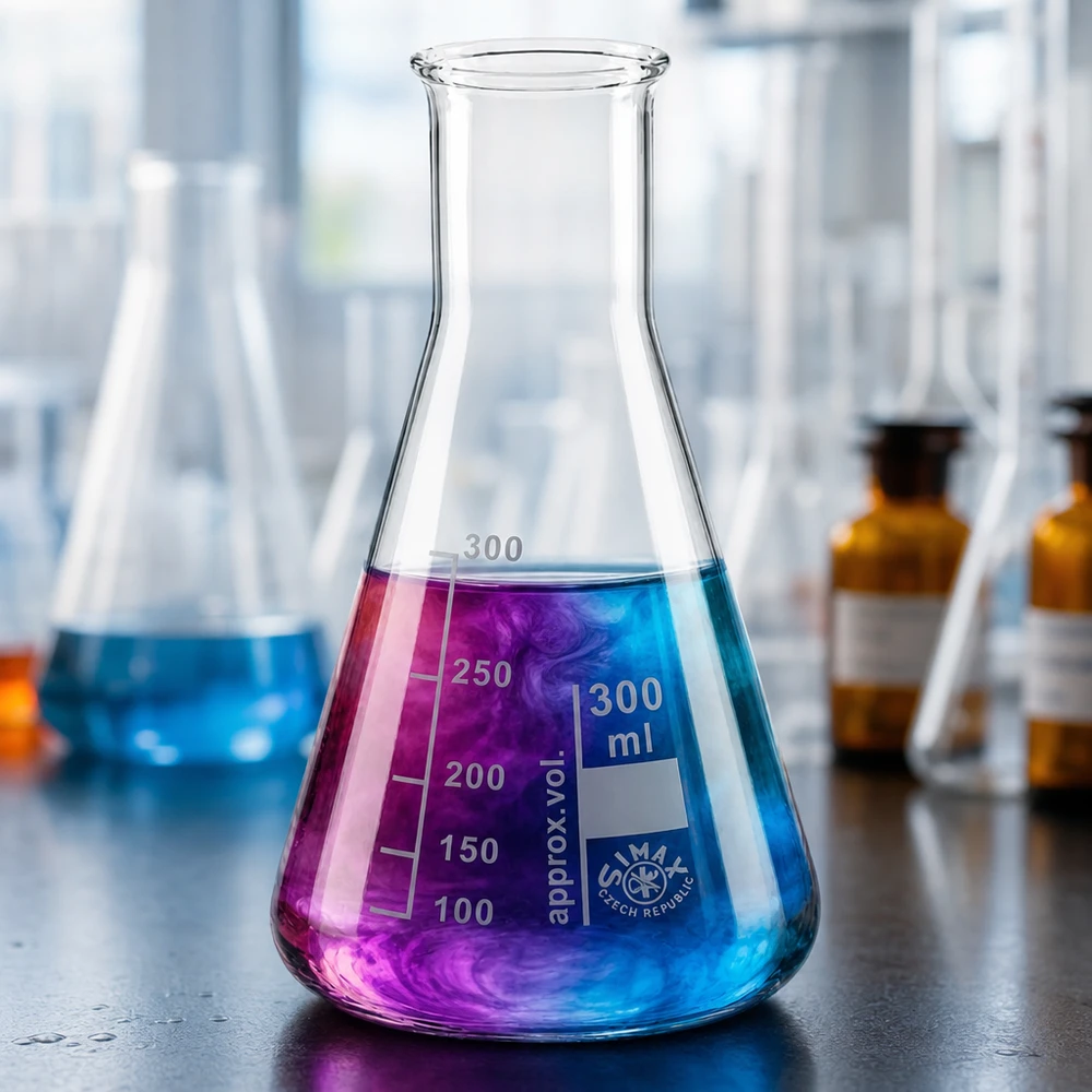 Matraz Erlenmeyer 300ml cuello estrecho