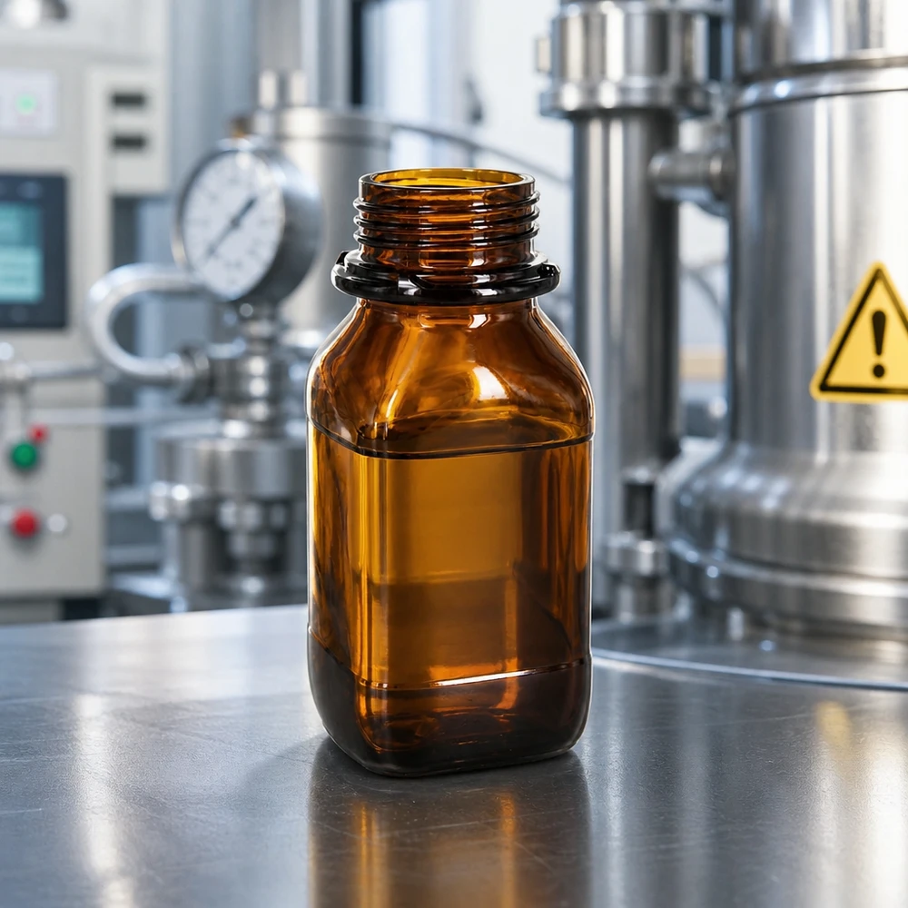 Frasco químico de 250 ml de vidrio de borosilicato de color ámbar para aplicaciones profesionales de laboratorio