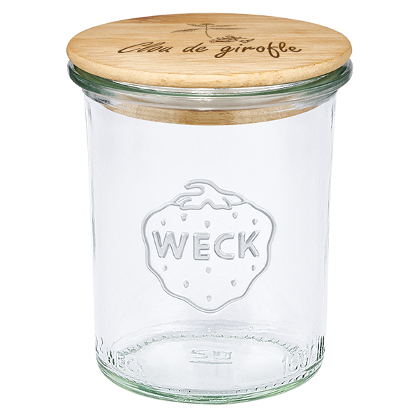 Couvercle en bois "Clou de girofle" avec verre à pied WECK 1 Couvercle en bois "Clou de girofle" avec verre à pied WECK 1