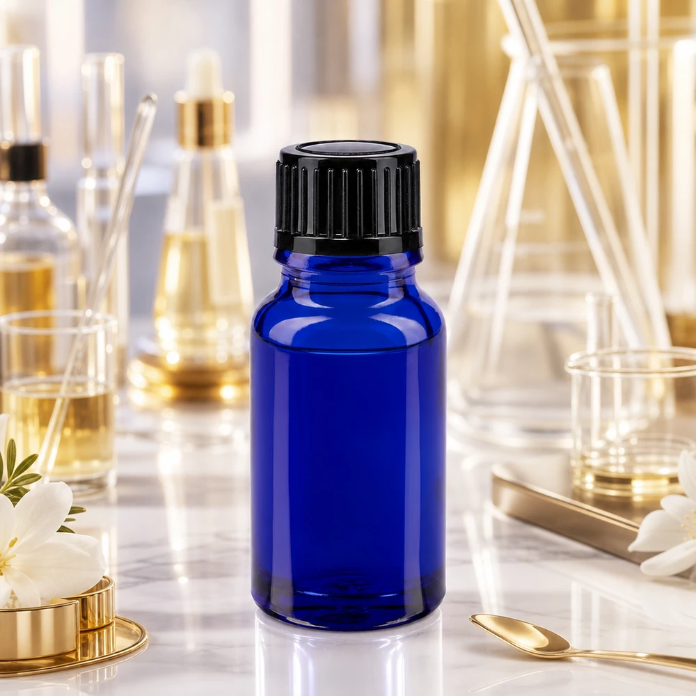 Botella de farmacia azul 10ml tapón cuentagotas 1mm negro estándar Frasco de vidrio farmacéutico de 10 ml, de color azul, con gotero de precisión de 1 mm y tapón a prueba de niños