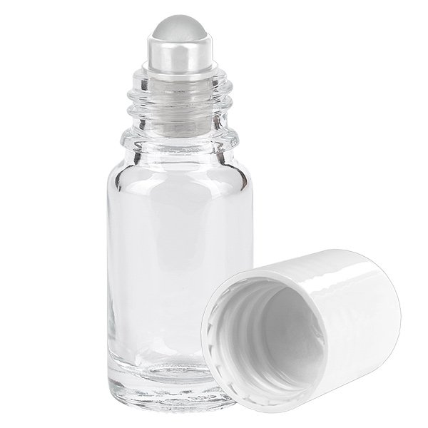 Frasco roll-on 10ml blanco tapón estándar ClearLine UT18/10