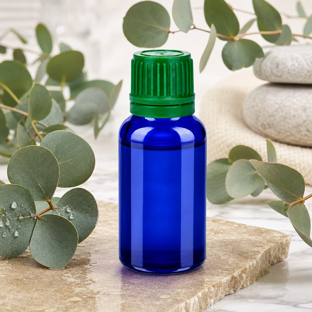 Frasco de vidrio de alta calidad de 20 ml de la serie BlueLine con protección UV y tapón seguro de 11 mm