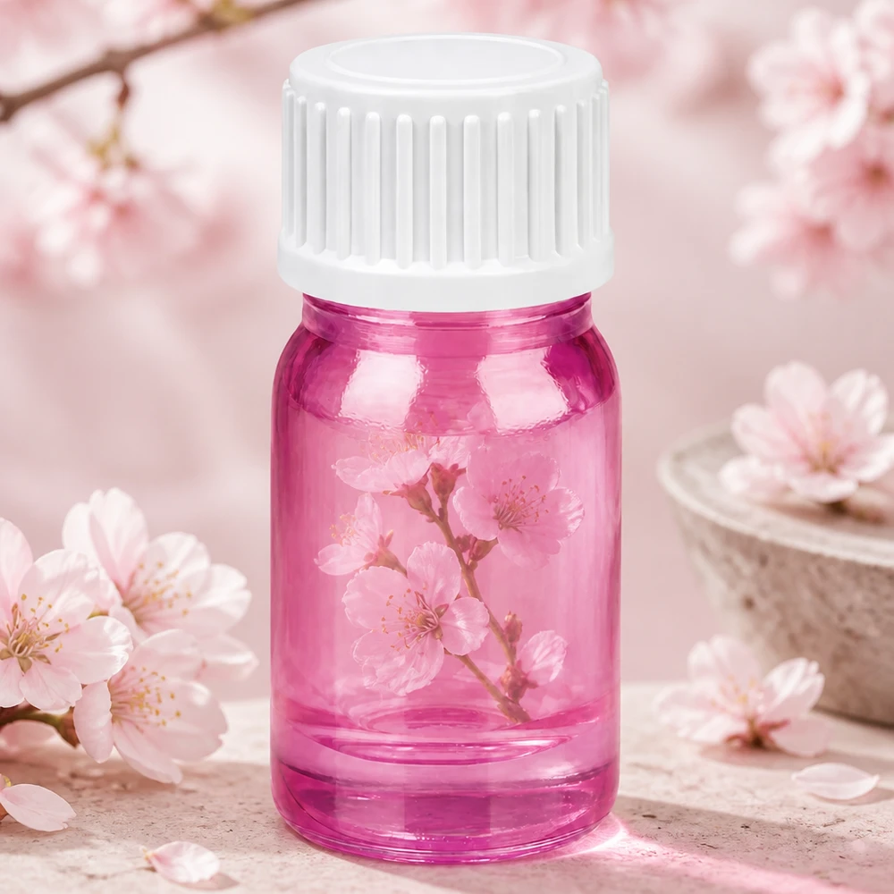 Frasco de 5 ml (glóbulo) Anillo vertedor de 3 mm blanco estándar PurpleLine UT18/5 Frasco de cristal compacto de 5 ml en rosa con abertura de 3 mm y tapón blanco para una dosificación precisa