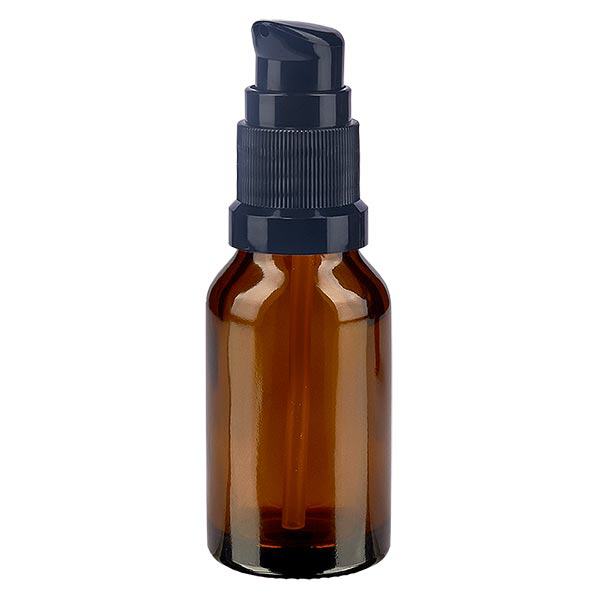 Botella de farmacia marrón 15ml tapón pulverizador negro estándar Botella de farmacia marrón 15ml tapón pulverizador negro estándar