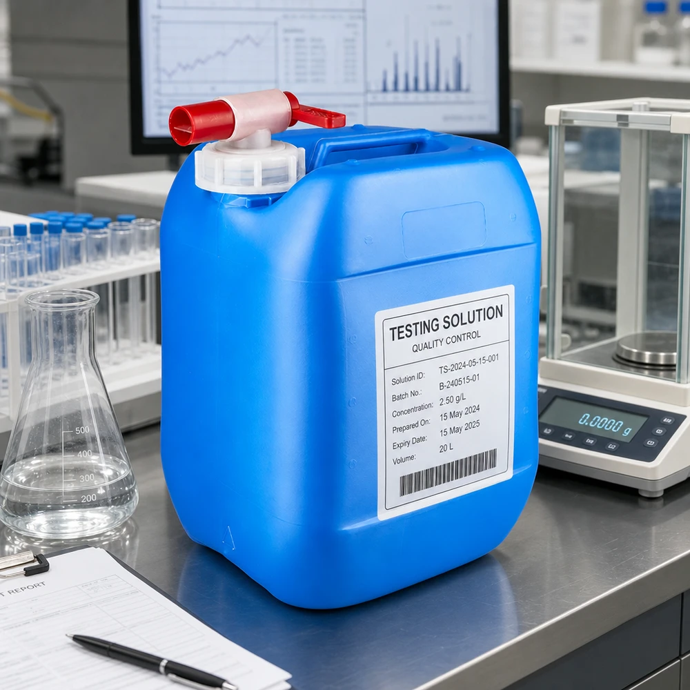 Bidón 10 litros azul con grifo de vaciado Bidón azul de 10 litros con grifo de salida para aplicaciones profesionales de laboratorio