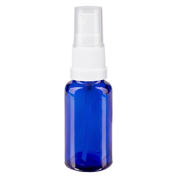 Botella de farmacia azul 20ml pulverizador blanco Botella de farmacia azul 20ml pulverizador blanco