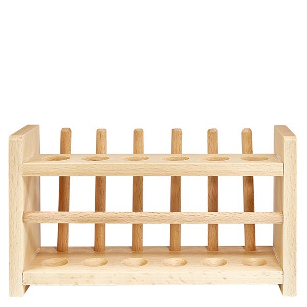 Gradillas de madera para tarros de hasta 18 mm Ø aprox. para 6 tarros, con 6 varillas Gradillas de madera para tarros de hasta 18 mm Ø aprox. para 6 tarros, con 6 varillas
