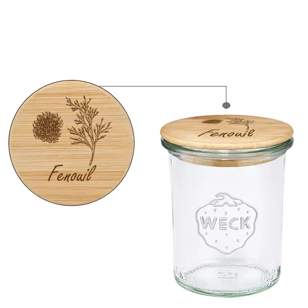 Couvercle en bois "Fenouil" avec verre à pied WECK 160ml Couvercle en bois "Fenouil" avec verre à pied WECK 160ml